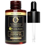 Organic Black Jamaican Castor Oil - 100% Pure, Cold Pressed, Unrefined - Best for Hair, Skin, Eyebrows & Eyelashes - Helps Thicker, Stronger Hair - Moisturizes Skin - Natural & Vegan