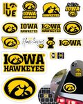 Iowa Hawkeyes Stickers (14 Piece) Iowa Hawkeyes Gifts for Men Football Fans for Car Laptop Water Bottle + 2 Large Iowa Hawkeyes Car Decals, 10 Water Bottle Size, 2 Keyboard Iowa Merch (Iowa Hawkeyes)