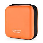 alavisxf xx CD Case, 48 Capacity Hard EVA Blu-ray Storage Orangier Wallet Bag Protable CD Case Holder for Car Home Travel (Orange48, 48 Capacity)