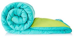 Amazon Brand - Solimo Microfiber Reversible Comforter, Single (Aqua Blue & Olive Green, 300 GSM)