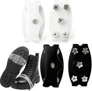 Universal Non Slip Gripper Spikes, 2026 Ice Cleats for Shoes and Boots, Non Slip Shoe Covers Snow Grips Outdoor, Hiking Shoe Spikes for Walking, Silicone Shoes Cover with Steel Spike (Black and White)