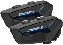 FreedConn FX Plus Motorcycle Helmet Bluetooth Headset, Auto-Join Mesh Network, 16 Riders Intercom Motorcycle Communication Systems with CVC and AI Noise Cancellation for Group Ride, 2 Pack