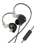 KZ ZS10 Pro in Ear Monitor, 4BA 1DD KZ Headphone Multi Driver in Ear Earphone IEM, on Stage HiFi Monitor for Singer Guitarist Drummer (Matte Black with Mic)