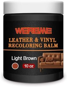 WERBME Leather Recoloring Balm & Color Restorer - 10OZ Multipurpose Dye & Paint for Faded Leather Couches, Car Seats, Shoes | Fix Scratches on Clothing, Furniture & Accessories(Light Brown)