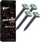 Exterminators Choice Ultrasonic Mole Spikes to Rid Lawns & Gardens of Rodents - 4 Pack - Solar Powered Rodent Repeller is an Energy Saving and Humane Pest & Gopher Repellent - Mole Repellent