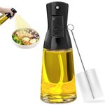 Leaflai Oil Sprayer for Cooking, 180ml Glass Oil Spray Bottle with Brush, Multifuctional Oil Sprayer, Thick Glass, Strong Spray Force, Kitchen Gadgets Accessories for Air Fryer, Cleaning, Watering