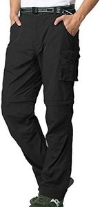 Jessie Kidden Mens Hiking Cargo Trousers Convertible Quick Dry Lightweight Zip Off Outdoor Fishing Travel Safari Walking Pants, 225 Black, 34