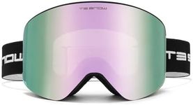 T3 Snow Ski Snowboard Goggles, Universal Fit, Magnetic Interchangeable Lens (Crystal Pink)
