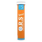 O.R.S Sport Hydration Tablets with Electrolytes, Vegan, Gluten and Lactose Free Formula – Soluble Sports Oral Rehydration Tablets with Natural Orange Flavour, Low Calorie, Adult & Children, 20 Tablets