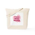 CafePress I Love Great Grandpa Tote Bag Natural Canvas Tote Bag, Reusable Shopping Bag