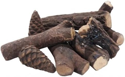 10 Piece Ceramic Gas Logs Set, Realistic Ceramic Wood Logs for Indoor Fireplace and Outdoor Fire Pit, Lightweight Heat R