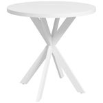 HOMCOM 29" Round Dining Table for 2-4 People, Modern Contemporary Kitchen Table with Steel Legs, White