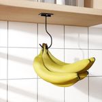 bussdis Under Cabinet Banana Hook Adhesive - Folding Banana Hanger, Banana Holder Under Cabinet, Self Adhesive Banana Hook