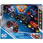 Monster Jam, Justice League vs. The Joker 5-Pack, Official The Flash, Superman, Wonder Woman, Batman, The Joker Die-Cast Monster Trucks, 1:64 Scale, Kids Toys for Boys and Girls Ages 3 and up