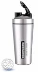 SignoraWare Charger Stainless Steel Protein Shaker Bottle for Pre-Post Workout | Water Bottle | Leakproof with Knob (750ml | Silver | Set 1)