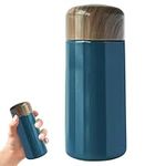 sesameless 150ML Small Thermos Flask for Milk Coffee Tea,Mini Thermos Flask for Hot Cold Drinks,Small Water Bottle of 304 Stainless Steel,Portable Vacuum Flask for Work (Blue)