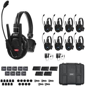 SYNCO XTALK XPro9 Wireless Intercom Headset System 2.4 GHz 1640feet/500 Meter Long Distance Range Communication Headset for Live Show Stage Performance Movie Shoot