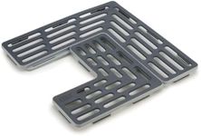 Joseph Joseph Sink Saver- 2 piece Adjustable Kitchen Sink Protector Mat with Non Slip feet, Grey