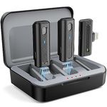 Wireless Microphone for iPhone iPad, [Lightning], Dual Lavalier Microphone with Charging Case for Video Recording, Clip On Lapel Mic for YouTube/Interview/Vlog/Facebook Live/Tiktok (2Pack iOS)