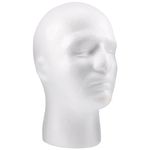 Smallterm Wig Stand Wig Head Mannequin Head Male Foam Mannequin Head Stand for Wigs Hat Display（Male）