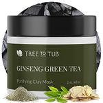 Tree To Tub Bentonite Clay Face Mask for Dry, Oily, Sensitive Skin - Exfoliating & Pore Cleansing Activated Charcoal Mud Mask for Women & Men, Moisturizing Facial Mask w/Green Tea & Pumpkin