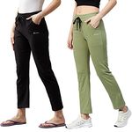 BLINKIN Cotton Casual Style Pyjamas For Women Combo Pack Of 2 With Side Pockets (Color_Black|Light Green,Size_2Xl)
