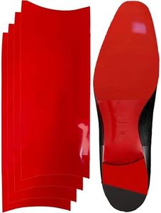 CZBYXA12 Red Bottom Shoe Sole Protector,Sole Guard - Non-Slip Shoe Pads | Compatible with Christian Louboutin Heels | Smooth Surface Traction | Scratch Prevention (10"x4" Red-4Pcs)