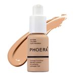 Glamza PHOERA Foundation Concealer Makeup Full Coverage Matte Brighten Long Lasting UK (104 BUFF BEIGE)