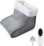 Gobesty Electric Foot Warmer, Foot Warmer, Foot Warmers for women, Heated Foot Warmer for Cold Feet with 10 Heat Settings, Heating Pad for Foot for Men and Women, Machine Washable Lining (Grey)