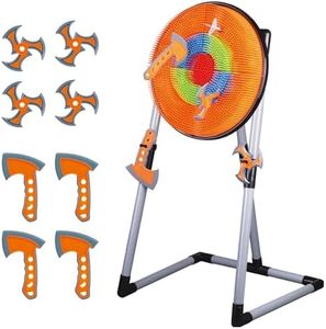 Contixo TS1 Axe Throwing Target Set with 4 Throwing Axes, 3 Triangle Dart & Bristle Target, Axe Throw & Lawn Dart 2-in-1 Games, Safe for Indoor & Outdoor, Fun for Kids and Adults