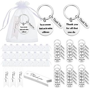 Yinkin 72 Pcs Employee Appreciation Gift Bulk for Employee Thank You Gifts Keychains with Bags for Teacher Graduation, Multi