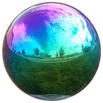 Lily's Home Gazing Globe Mirror Ball in Rainbow Stainless Steel. (8 Inch)