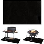 Fireproof Mat Grill Mat&Fire Pit 39''x48'' Hearth Mats for Fireplaces Fire Resistant, Wood Stove Pads, Fire-Resistant Patio, Lawn, Suitable Indoor & Outdoor Activities, Black