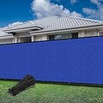 Goleray 4'x25' Privacy Screen Fence Panels Outside Screen Fencing Mesh Shade Net Cover UV Potected Temporary Fence for Patio Porch Garden Backyard Driveway Balcony Deck, Blue