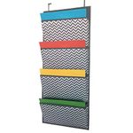 Over Door Hanging File Organizer Office Study Room Wall Hanging Storage for Magazine Notebooks Planners A4 File Folders 4 Wall Mounted Pockets