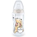 NUK Active Cup Toddler Cup | 12+ Months | Leak-Proof Soft Drinking Spout | Clip & Protective Cap | BPA-Free | 300 ml | Disney Winnie the Pooh | Beige