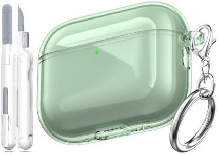 MHYALUDO for Airpods Pro 3 Case with Cleaner Kit, Crystal Clear Green