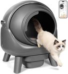 Thihome Self Cleaning Cat Litter Tray with APP Control, Anti-Pinch Automatic Cat Litter Tray with Safety Protection, Scoop Free Smart Robot Litter Box for Multiple Cats Households, Includes Waste Bags