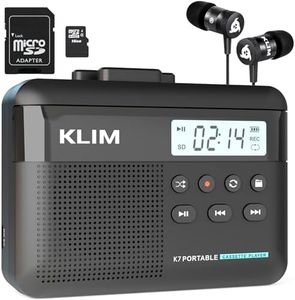 KLIM K7 Cassette Tape Player + Cassette to MP3 Converter + Portable Cassette Player + Walkman Cassette Player + Built-in Microphone & Speaker + Rechargeable Battery + Earphones + 16GB SD Card