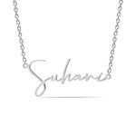 LeCalla 925 Sterling Silver Personalized Customized Signature Style Name Necklace for Women and Girls