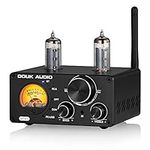 Douk Audio ST-01 Tube Amplifier, 2.0 Channel 200W HiFi Bluetooth 5.0 Valve Amplifier USB DAC Coaxial Optical Digital Audio Power Amp with VU Meter & Remote Control