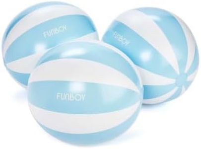 FUNBOY 3-Pack Large 20'' Beach Balls - Large Blue and Cream White Vintage Beach Ball Inflatable Pool Toy for Pool Parties and Summer Decoration, Kids Water Games, Adult Fun in the Sun and More.