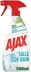 AJAX - Spray - Nettoyant Ménager Multi Surfaces Ajax Salle de Bain - 99% d'Origine Naturelle - Pouvoir Détartrant à 100% - 500ml
