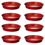 Leafy Tales Plants Bottom Plate, Drip Tray for Plants, Gamla, Terracotta Color| (8-inch, Brown, Set of 8)