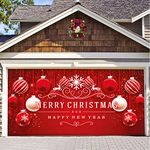 Merry Christmas Holiday Banner Garage Door Cover Murals Garage Door Decoration Door-Cover Hanging Banners for Room Window Outdoor Indoor Home Yard Christmas Party Decor,Style 1,7 x 16 ft