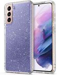 ULAK Galaxy S21 Case, Clear Glitter