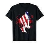 High School Baseball Catcher Gear American Flag Catcher T-Shirt