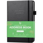 Legend Planner Address Book with Alphabetical Tabs –Telephone Contacts Book for Phone Numbers, Addresses, Passwords, Medium (Black)