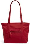 Vera Bradley Women's Cotton Small Vera Tote Bag, Cardinal Red - Recycled Cotton, One Size