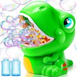 JOYIN Dinosaur Bubble Machine, Bubble Automatic Machine Gun Blower with Bubble Solutions for Kids, Summer Outdoor & Indoor Toy, Dinosaur Party Favor, Kids Birthday Gift in summer, Easter(Green)